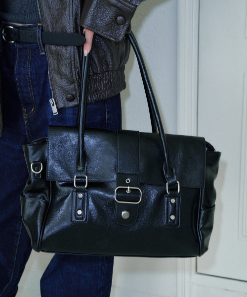 Cleo Loose Shoulder Bag (Black)