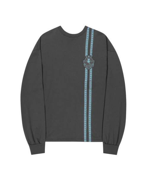 Lace Track Patch Long Sleeve / Charcoal