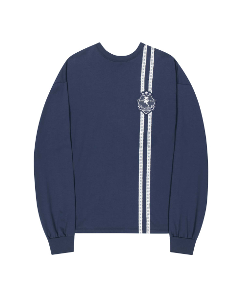 Lace Track Patch Long Sleeve / Navy