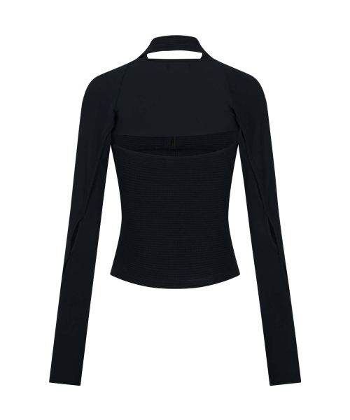 Detachable Bolero Half Zip-up / Black