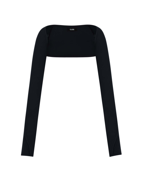 Detachable Bolero Half Zip-up / Black