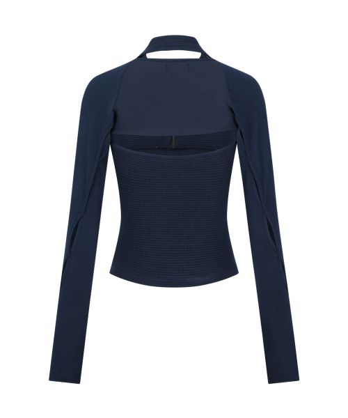 Detachable Bolero Half Zip-up / Navy