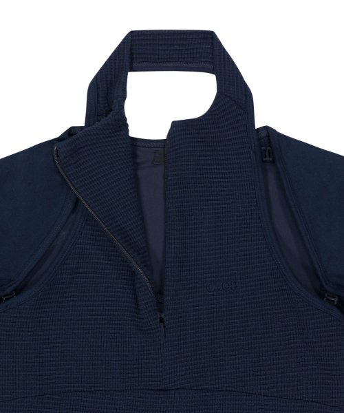 Detachable Bolero Half Zip-up / Navy