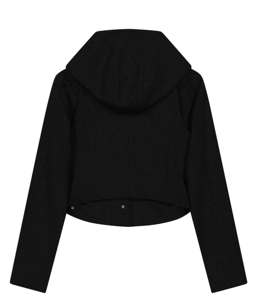 Layered Bolero Wool Jacket / Black