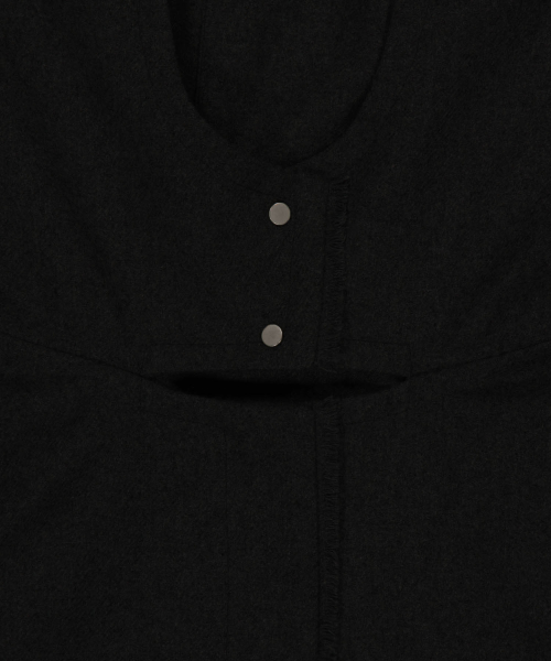 Layered Bolero Wool Jacket / Black