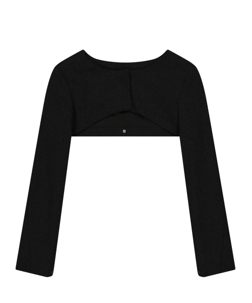 Layered Bolero Wool Jacket / Black