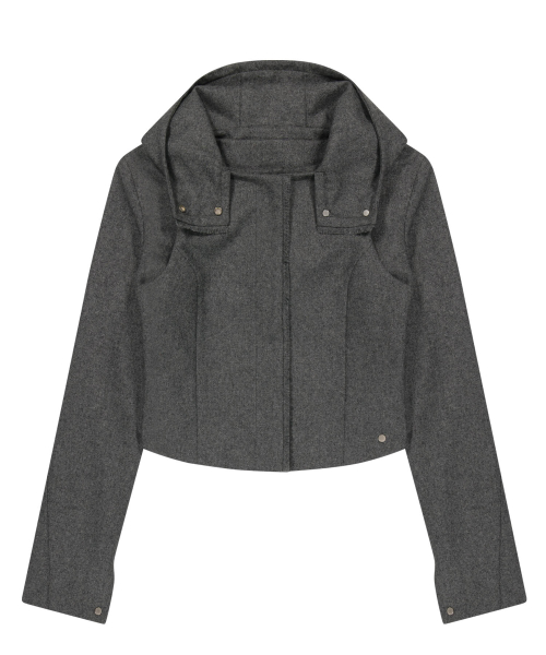 Layered Bolero Wool Jacket / Grey