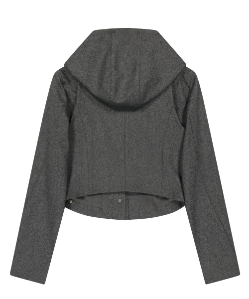 Layered Bolero Wool Jacket / Grey
