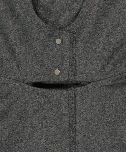 Layered Bolero Wool Jacket / Grey