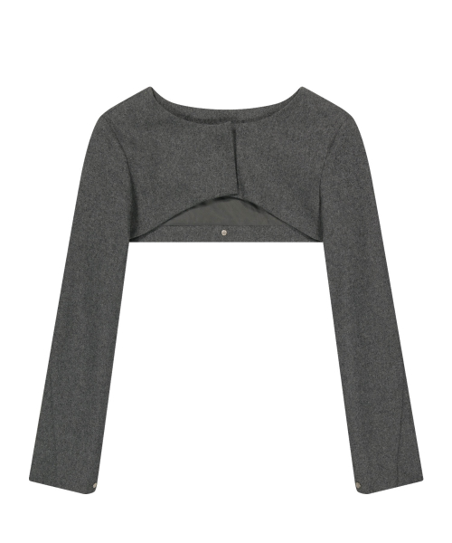 Layered Bolero Wool Jacket / Grey