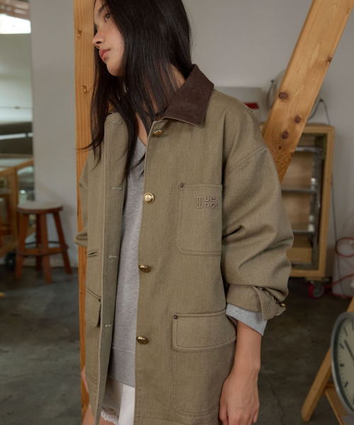 Cotton Work Jacket MU2678JK801M_DARK BEIGE