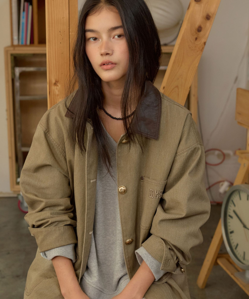 Cotton Work Jacket MU2678JK801M_DARK BEIGE