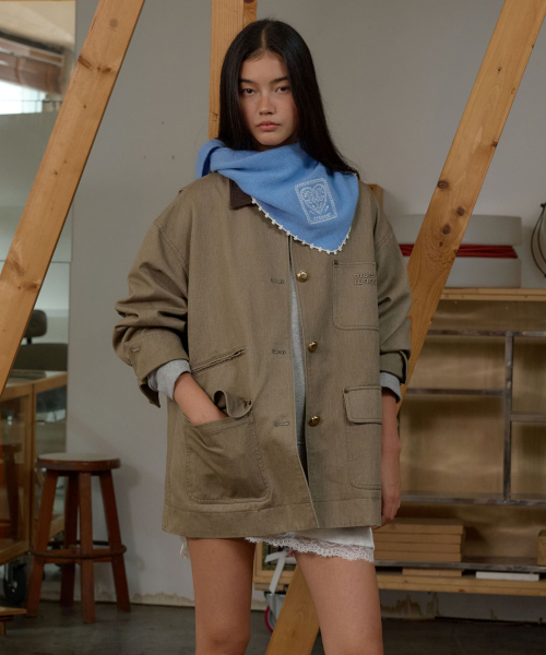 Cotton Work Jacket MU2678JK801M_DARK BEIGE