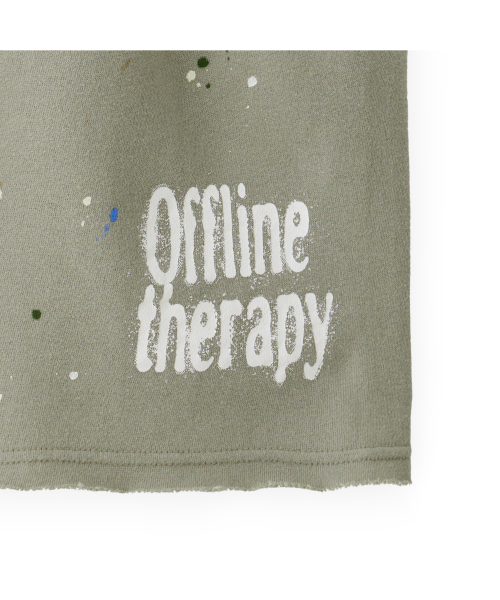 Tuewid relaxed light-fleece sweatshorts in sage green offline therapy
