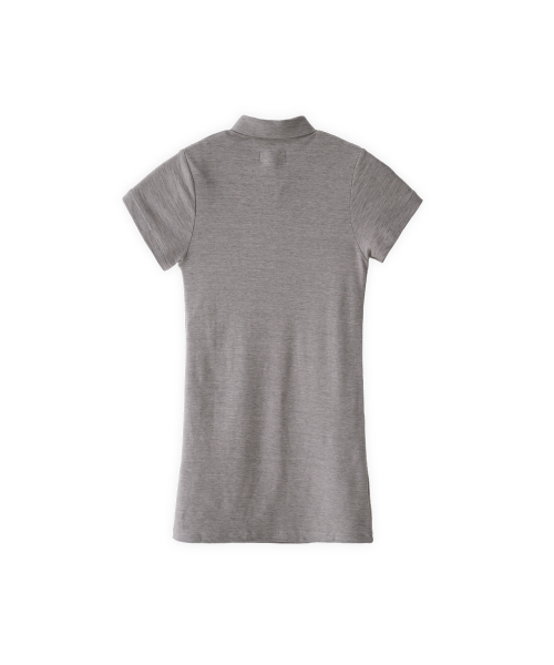 Cotton button down pique polo mini dress graphite