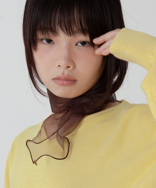 organza petit scarf - brown