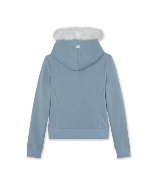 WOMENS FAKE FUR TRIMMING HOOD ZIP UP