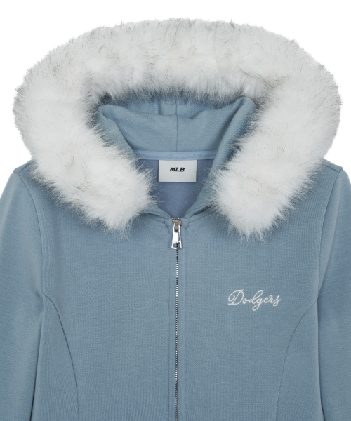 WOMENS FAKE FUR TRIMMING HOOD ZIP UP