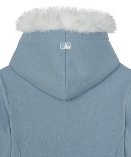 WOMENS FAKE FUR TRIMMING HOOD ZIP UP