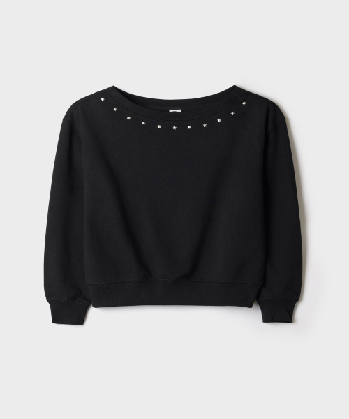 Studded Off-Shoulder Sweatshirt_SPMWG49G40