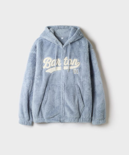 BARTON Purple Fleece Hood Zip Up_SPFZG4VC50