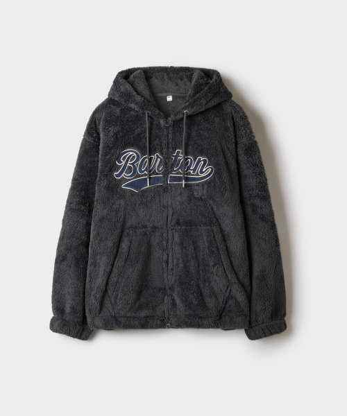 BARTON Purple Fleece Hood Zip Up_SPFZG4VC50