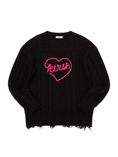 KIRSH HEART KNIT PULLOVER(BLACK)