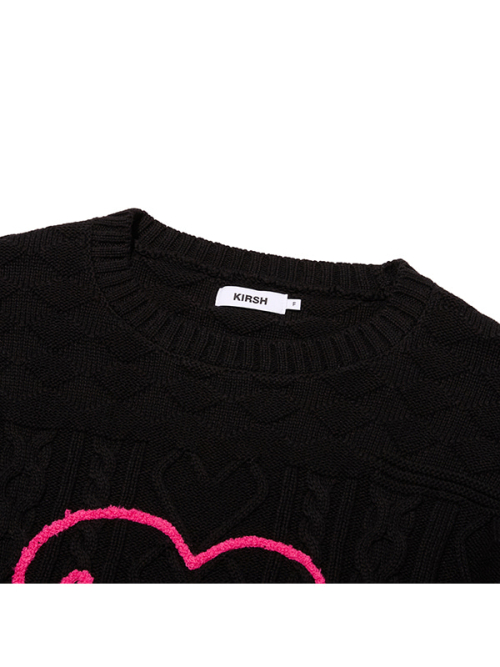 KIRSH HEART KNIT PULLOVER(BLACK)