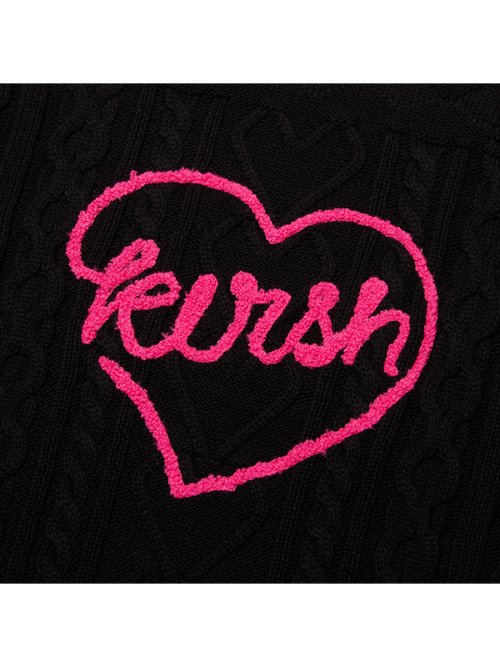KIRSH HEART KNIT PULLOVER(BLACK)