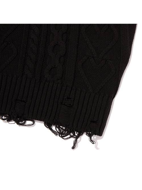 KIRSH HEART KNIT PULLOVER(BLACK)