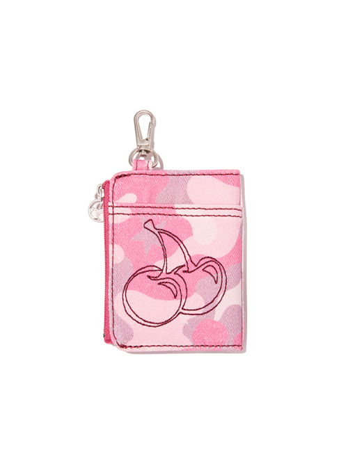 MULTI-POCKET DENIM CARD WALLET(LIGHT PINK)