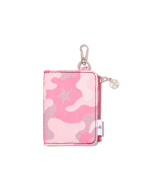 MULTI-POCKET DENIM CARD WALLET(LIGHT PINK)