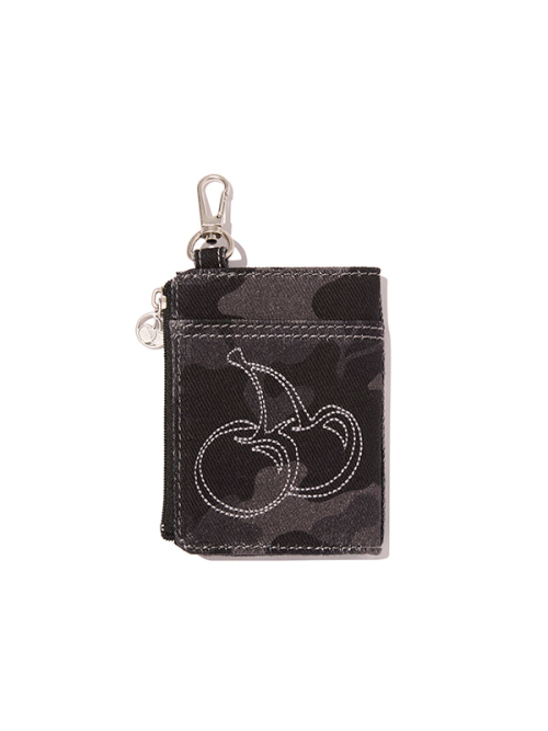 MULTI-POCKET DENIM CARD WALLET(BLACK)