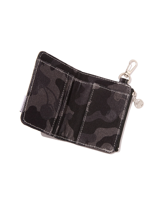 MULTI-POCKET DENIM CARD WALLET(BLACK)