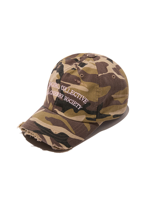 WASHING DISTRESSED BALL CAP(KHAKI)