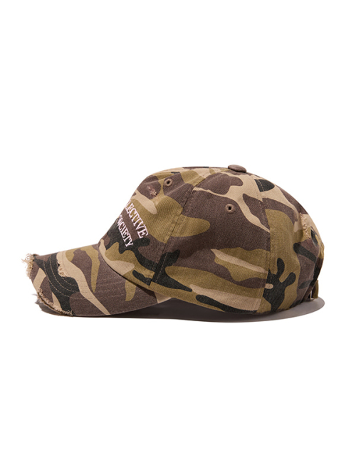 WASHING DISTRESSED BALL CAP(KHAKI)
