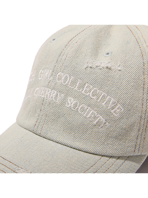 WASHING DISTRESSED BALL CAP(INDIGO BLUE)