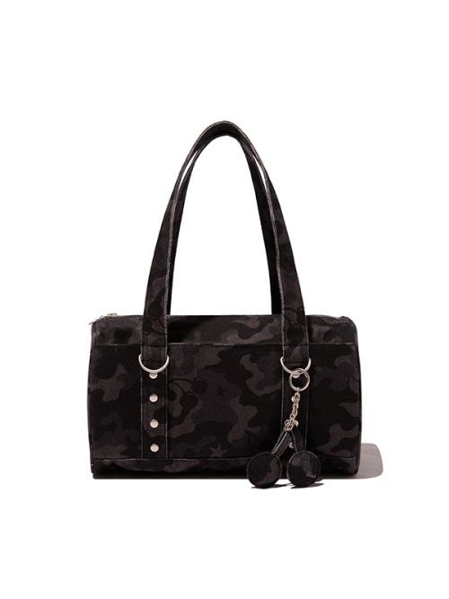 CHERRY CAMO SHOULDER BAG(BLACK)