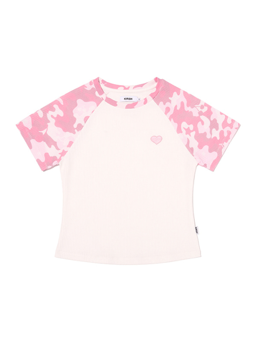 COLOR-MIX RAGLAN WAFFLE T-SHIRT(LIGHT PINK)