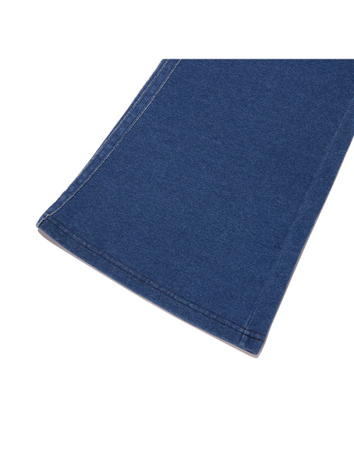 TRACK DENIM SWEAT FLARE PANTS(BLUE)