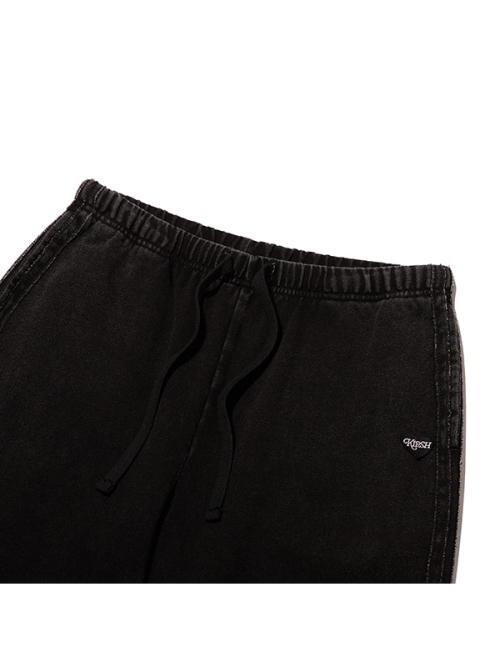 TRACK DENIM SWEAT FLARE PANTS(BLACK)