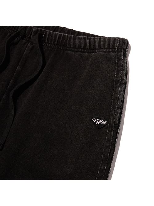 TRACK DENIM SWEAT FLARE PANTS(BLACK)