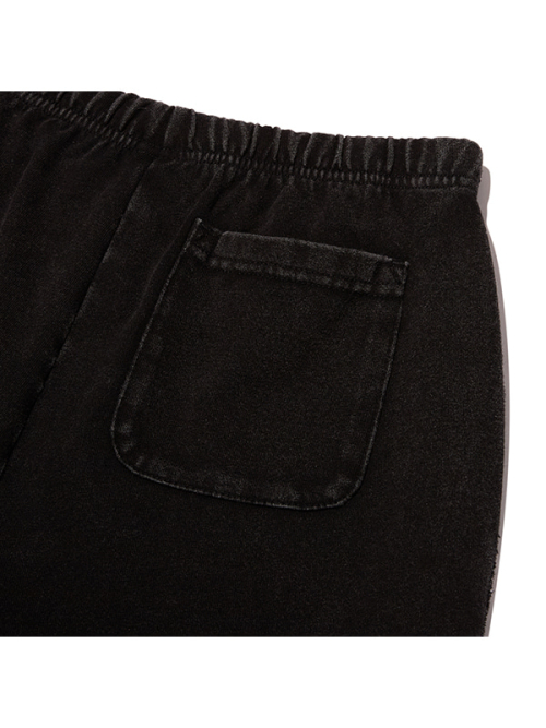 TRACK DENIM SWEAT FLARE PANTS(BLACK)