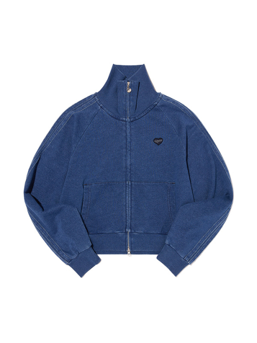 TRACK DENIM SWEAT ZIP-UP(BLUE)