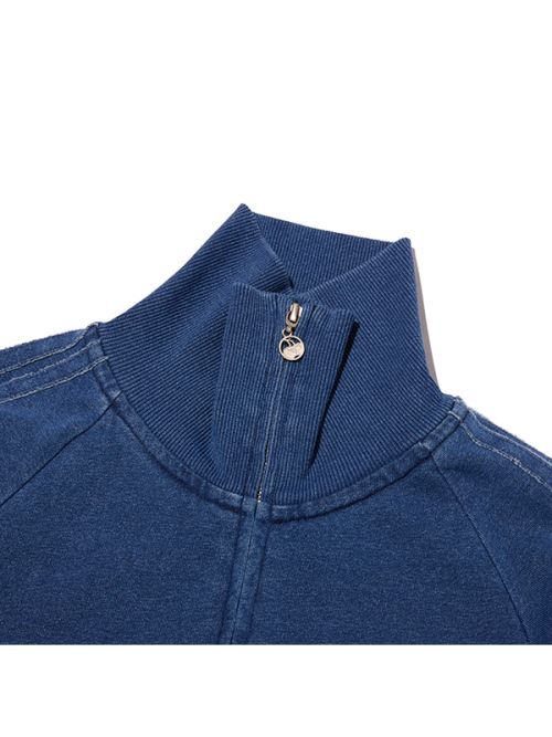 TRACK DENIM SWEAT ZIP-UP(BLUE)
