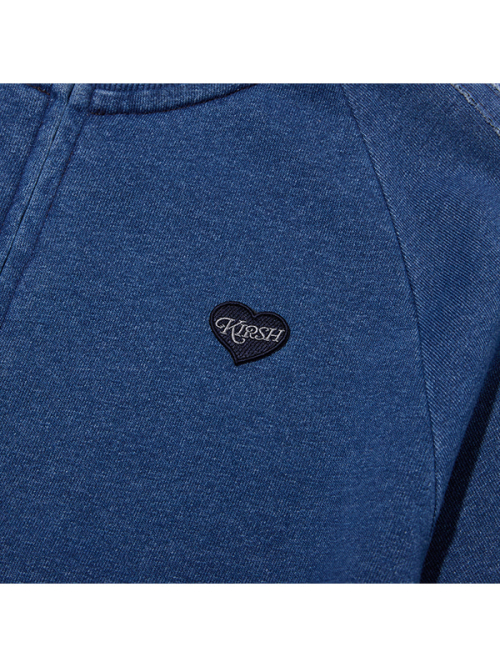 TRACK DENIM SWEAT ZIP-UP(BLUE)