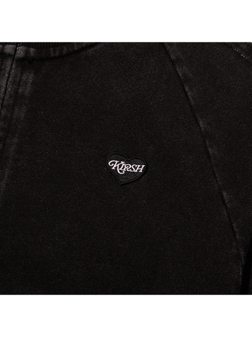 TRACK DENIM SWEAT ZIP-UP(BLACK)