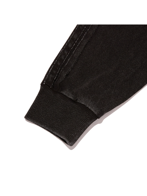 TRACK DENIM SWEAT ZIP-UP(BLACK)