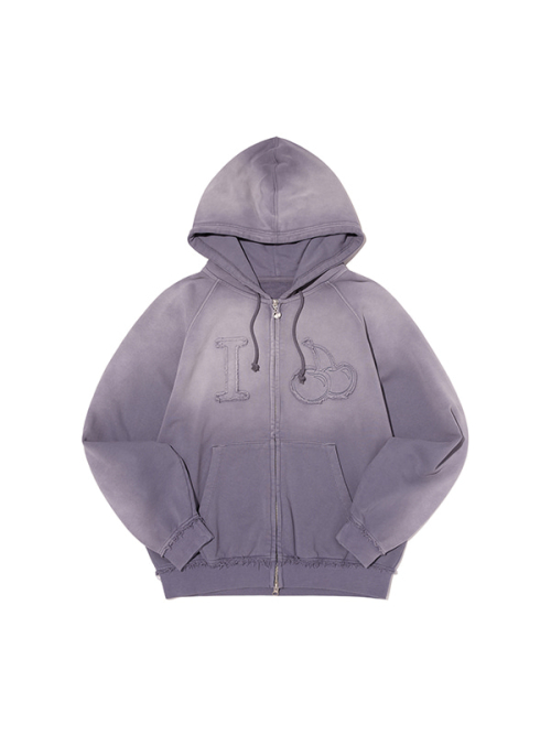 PIGMENT LOOSE-FIT HOODED ZIP-UP(BLUE)