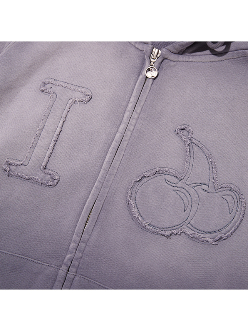 PIGMENT LOOSE-FIT HOODED ZIP-UP(BLUE)